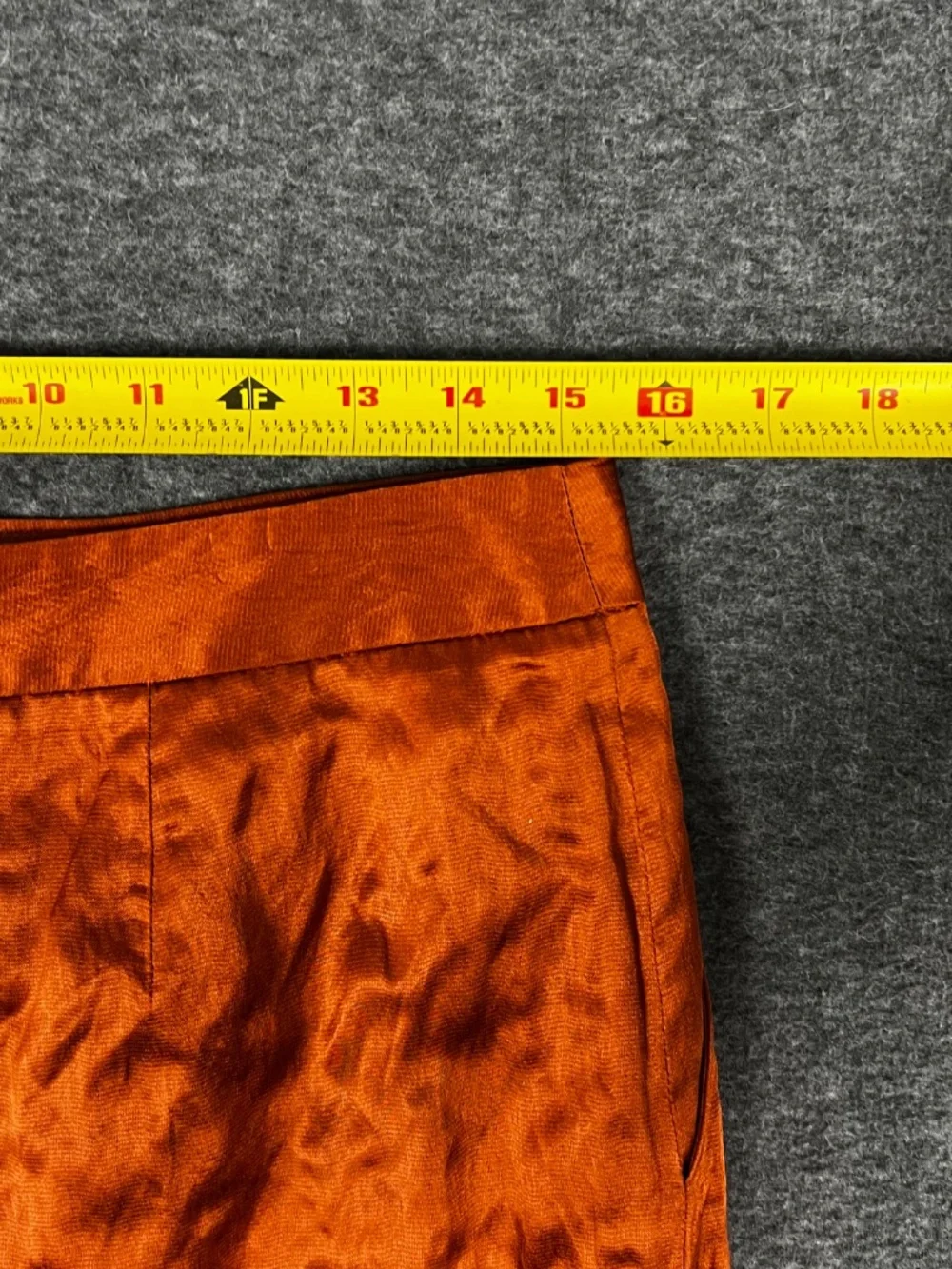 J. Crew Silk Metallic Mini Skirt Size 6 Mid Rise Burnt Orange Pleated Pockets
